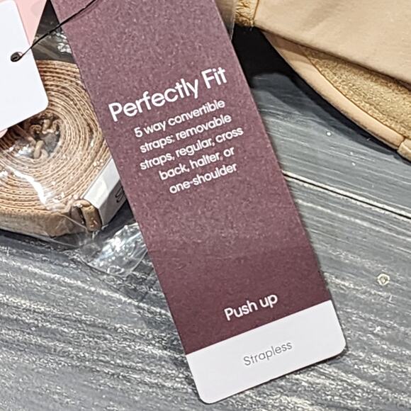 Calvin Klein Naked Glamour Strapless Push-Up Bra 36DD QF5677 Beige - Picture 9 of 12